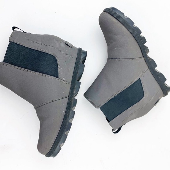 SOREL Gray Joan of Arctic Wedge Hidden Heel Chelsea Boot WOMEN'S Size 5 - Picture 4 of 12